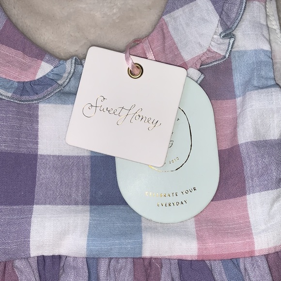 NWT Sweet Honey Classic Belle Bubble Poolside Plaid Dress 12M - Picture 7 of 14